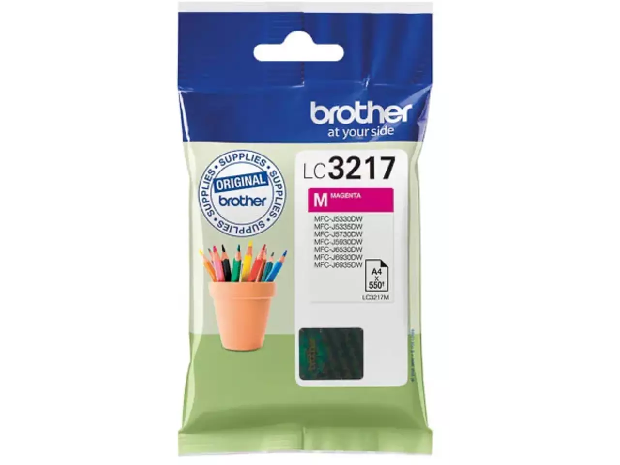 170005440181.webp LC3217M BROTHER MFC Inkt magenta ST 550 pagina's - Afbeelding 1