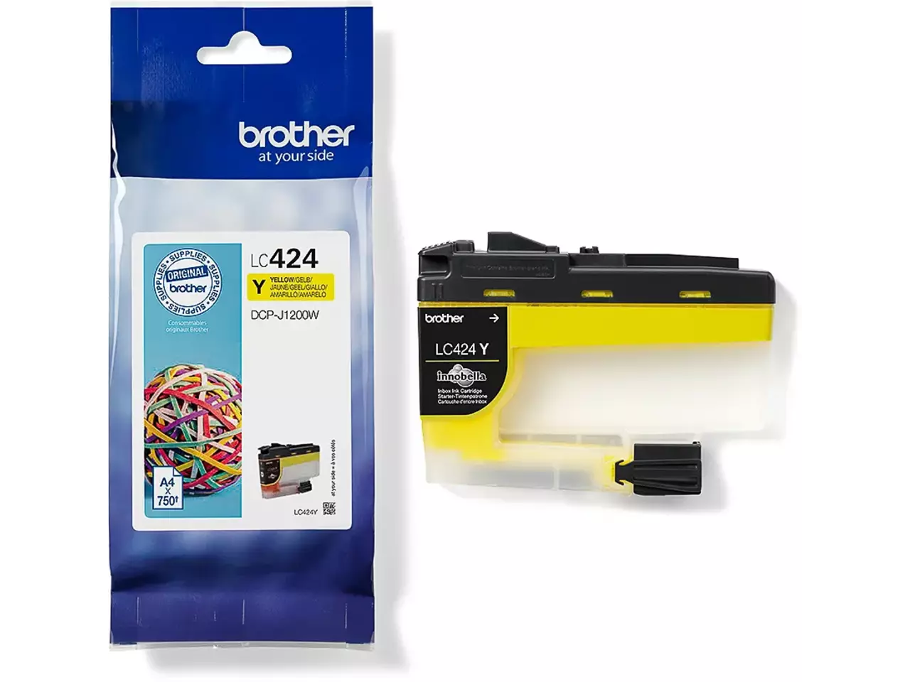 170005440260.webp LC424Y BROTHER Mini19 DCPJ Inkt geel 750 pagina's - Afbeelding 1