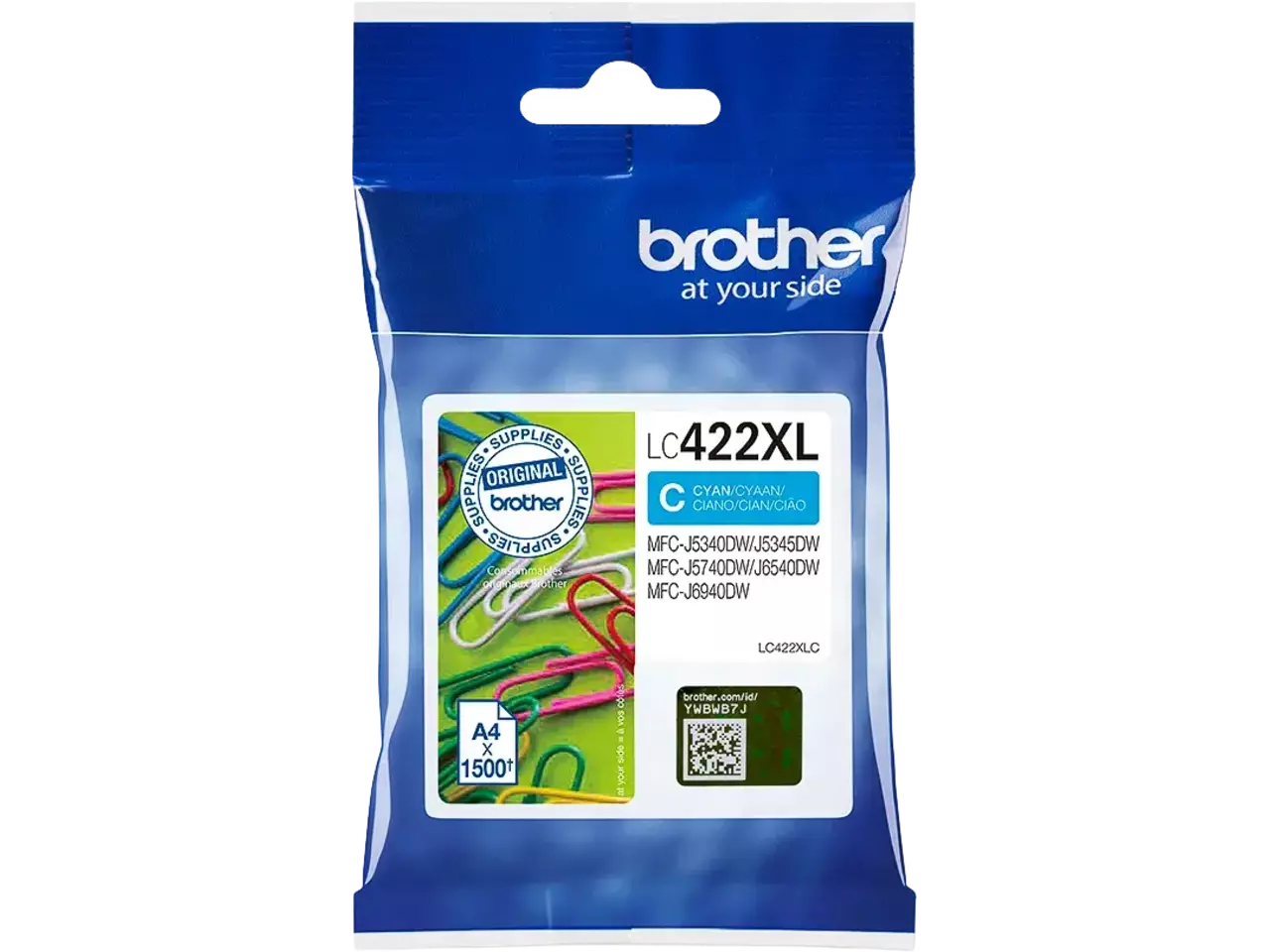 170005440299.webp LC422XLC BROTHER MFCJ Inkt cyaan HC 1500 pagina's - Afbeelding 1
