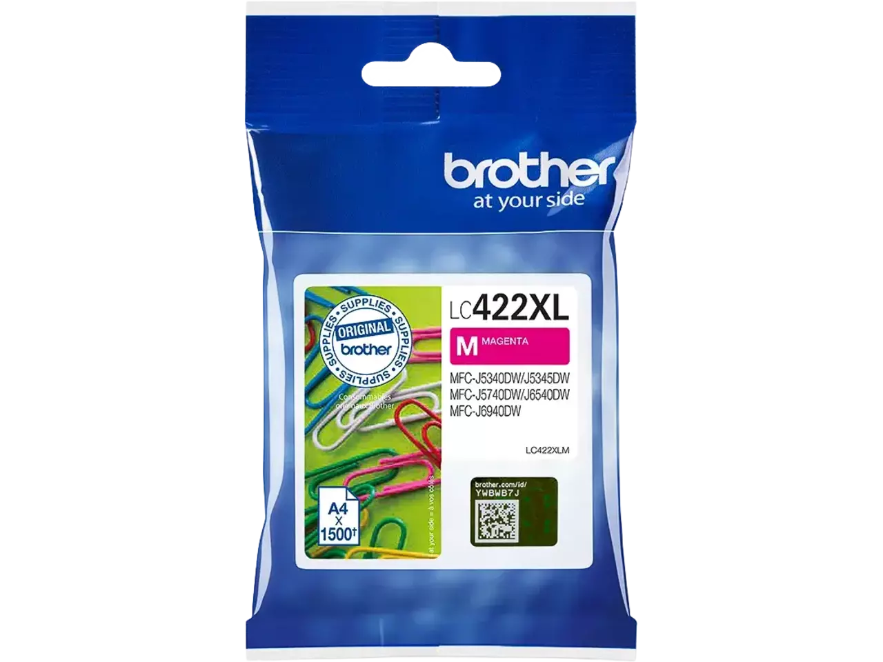 170005440300.webp LC422XLM BROTHER MFCJ Inkt magenta HC 1500pagina's - Afbeelding 1