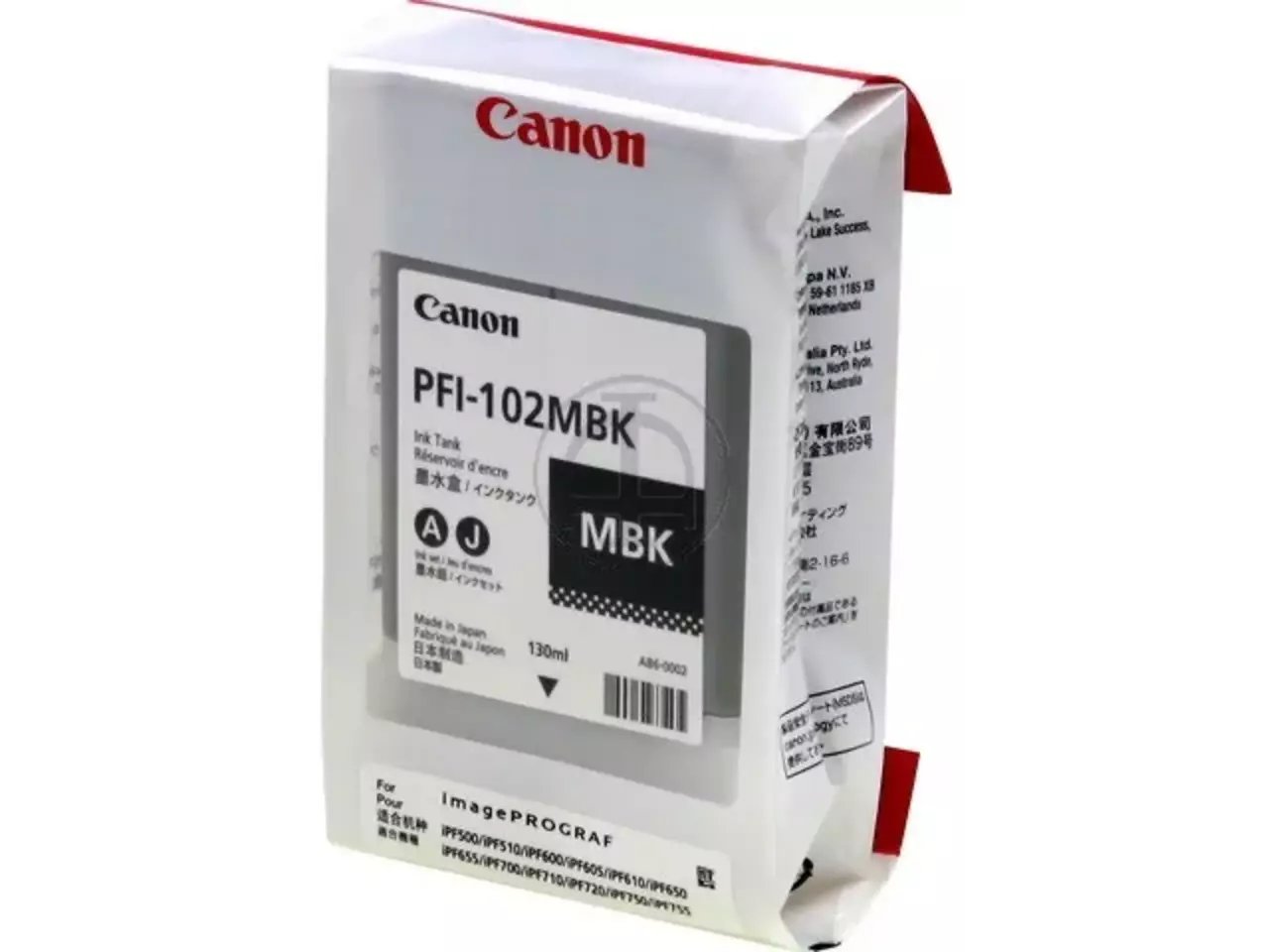 170008440314.webp 0894B001 CANON PFI102MBK IPF >6M Inkt mat zwart 130ml - Afbeelding 1
