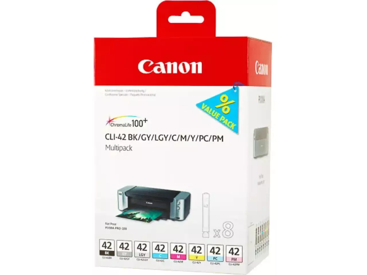 170008440712.webp 6384B010 CANON CLI42 Nr.42 Pixma Inkt (8) cmyk gy/lg/pc/pm 8x13 ml - Afbeelding 1
