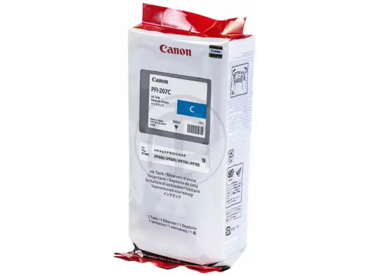 170008440738.webp 8790B001 CANON PFI207C IPF Inkt cyaan 300ml - Afbeelding 1