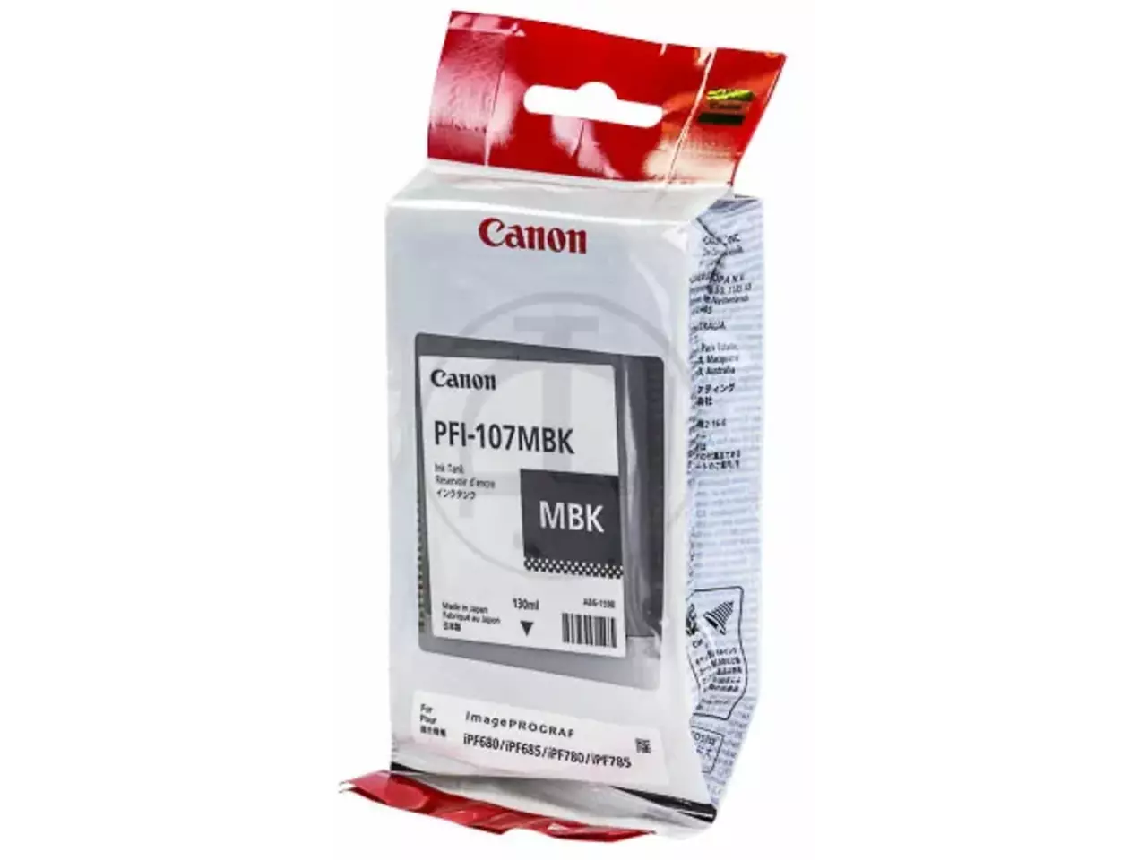 170008440745.webp 6704B001 CANON PFI107MBK IPF >6M Inkt mat zwart 130ml - Afbeelding 1