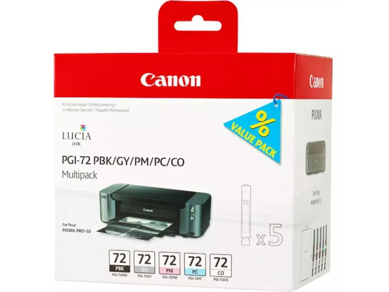 170008440796.webp 6403B007 CANON PGI72PMP Nr.72 Pixma MP Inkt (5) pbk/gy/pm/pc/co w/o SEC 5x510 - Afbeelding 1
