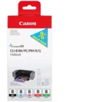 0620B027 CANON CLI8 Nr.8 Pixma Inkt (5) blk/pc/pm/r/g w/o SEC Blister 5x13 ml
