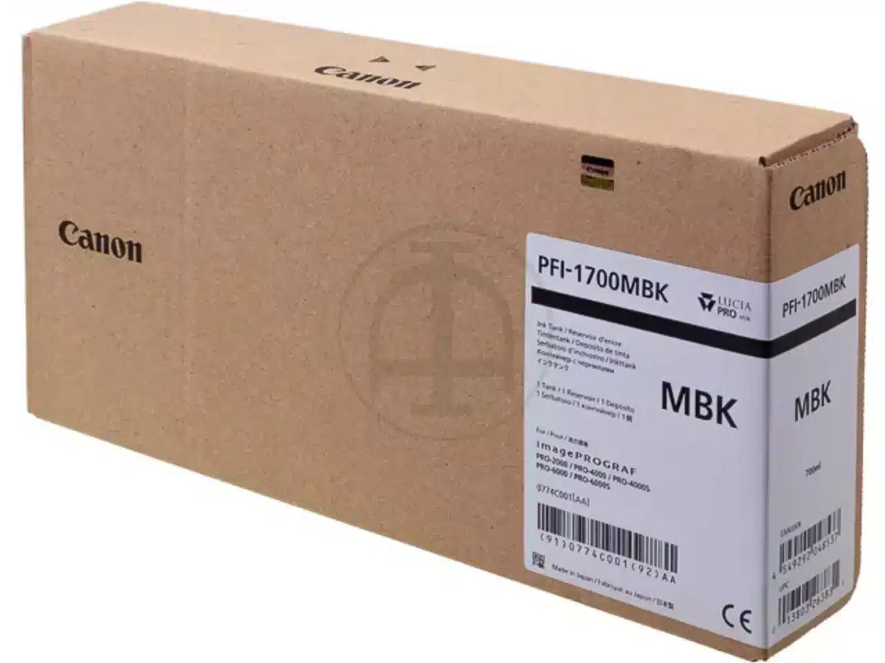 170008440843.webp 0774C001 CANON PFI1700MBK IPF Inkt mat zwart 700ml - Afbeelding 1