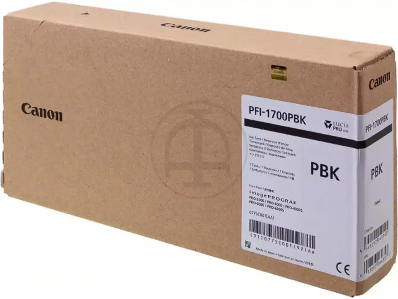 170008440844.webp 0775C001 CANON PFI1700PBK IPF Foto-inkt foto zwart 700ml - Afbeelding 1