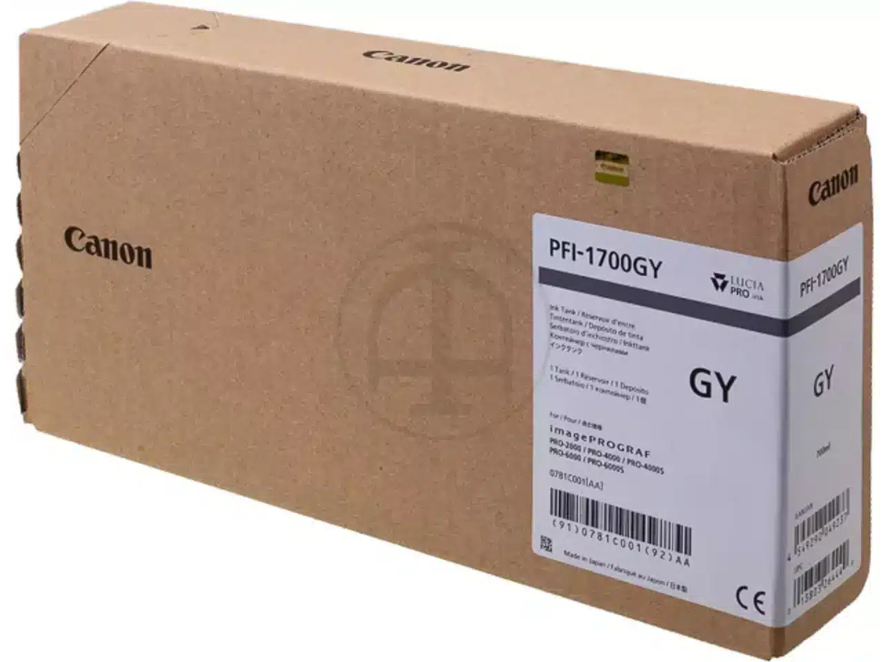 170008440850.webp 0781C001 CANON PFI1700GY IPF Inkt grijs 700ml - Afbeelding 1