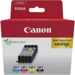 2103C007 CANON CLI581 Pixma TS TR Inkt (4) cmyk ST w/o SEC Cardboard 4x5,6ml