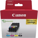 6509B015 CANON CLI551Z Pixma Inkt (4) cmyk w/o SEC 4x660pagina's Cardboard