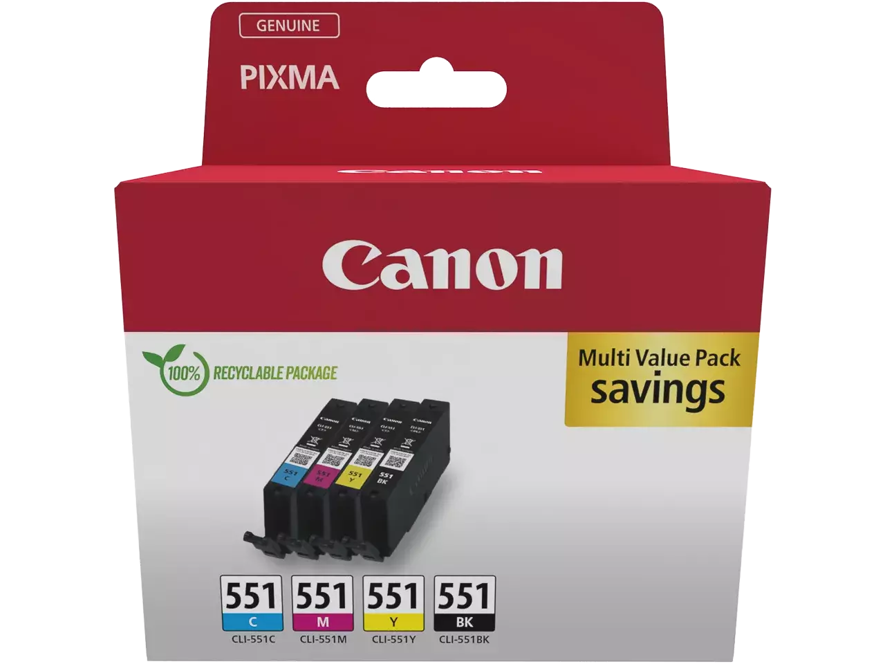170008441106.webp 6509B015 CANON CLI551Z Pixma Inkt (4) cmyk w/o SEC 4x660pagina's Cardboard - Afbeelding 1