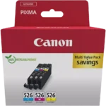 4541B018 CANON CLI526Z Pixma Inkt (3) cmy w/o SEC 3x101pagina's Cardboard
