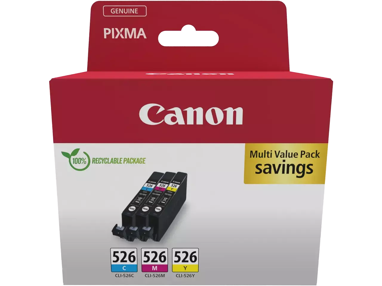 170008441112.webp 4541B019 CANON CLI526Z Pixma Inkt (3) cmy SEC Cardboard 3x9ml - Afbeelding 1