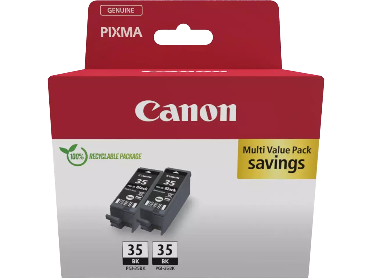 170008441118.webp 1509B029 CANON PGI35 Pixma Inkt (2) zwart w/o SEC 2x191pagina's Cardboard - Afbeelding 1