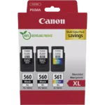 3712C009 CANON 2xPG560XL+CL561XL Pixma TS TR Inkt (3) zwart-kleur HC