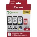 8286B015 CANON 2xPG545XL+CL546XL Pixma MG Inkt+Fotopapier (3) zwart-kleur