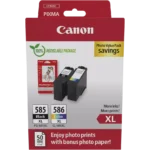 6204C005 CANON PG585XL+CL586XL+GP501 Pixma MG Inkt+Fotopapier (2) zwart-kleur