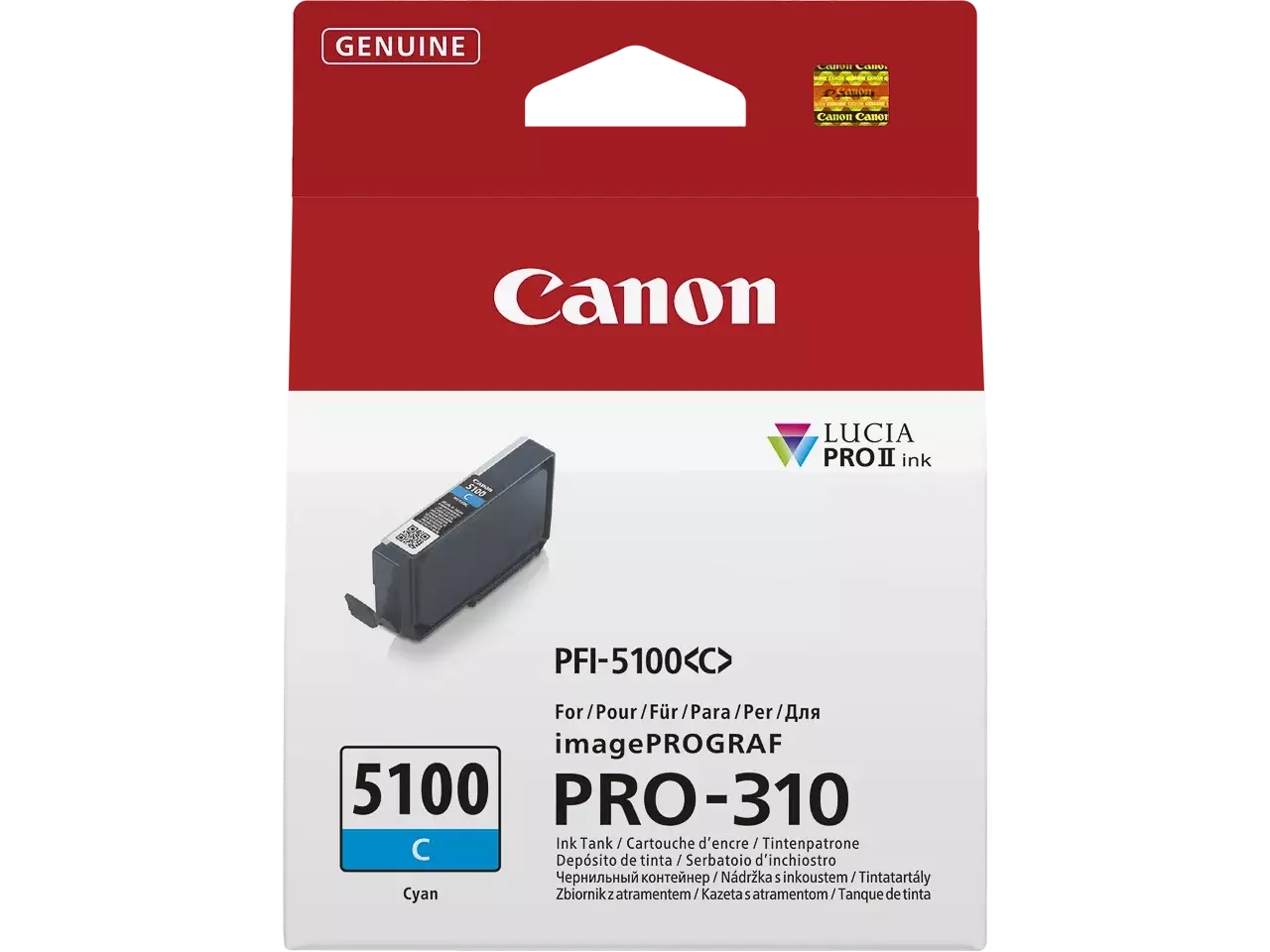 170008441216.webp 6953C001 CANON PFI5100C IPF Inkt cyaan 14ml - Afbeelding 1