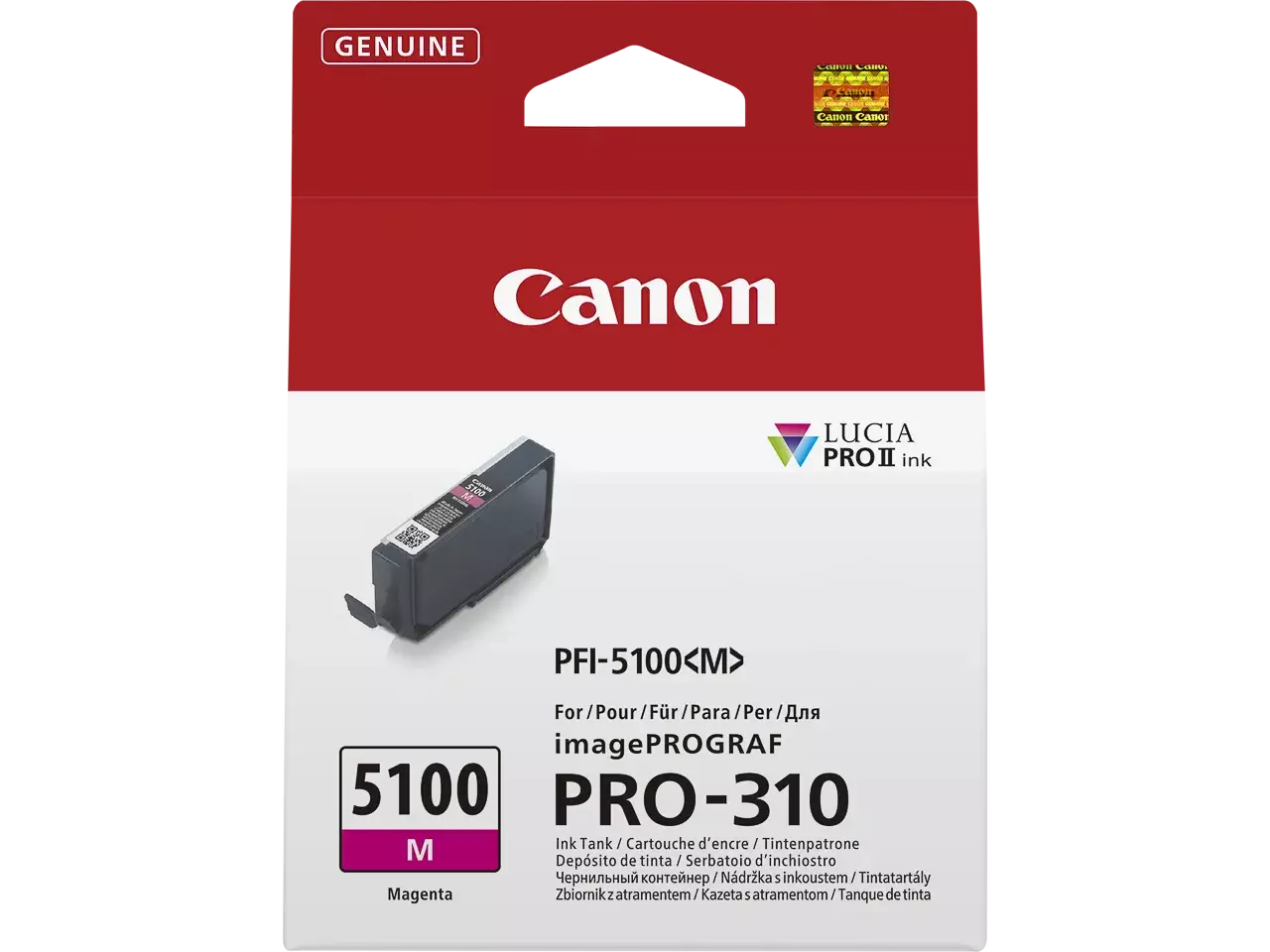 170008441217.webp 6954C001 CANON PFI5100M IPF Inkt magenta 14ml - Afbeelding 1