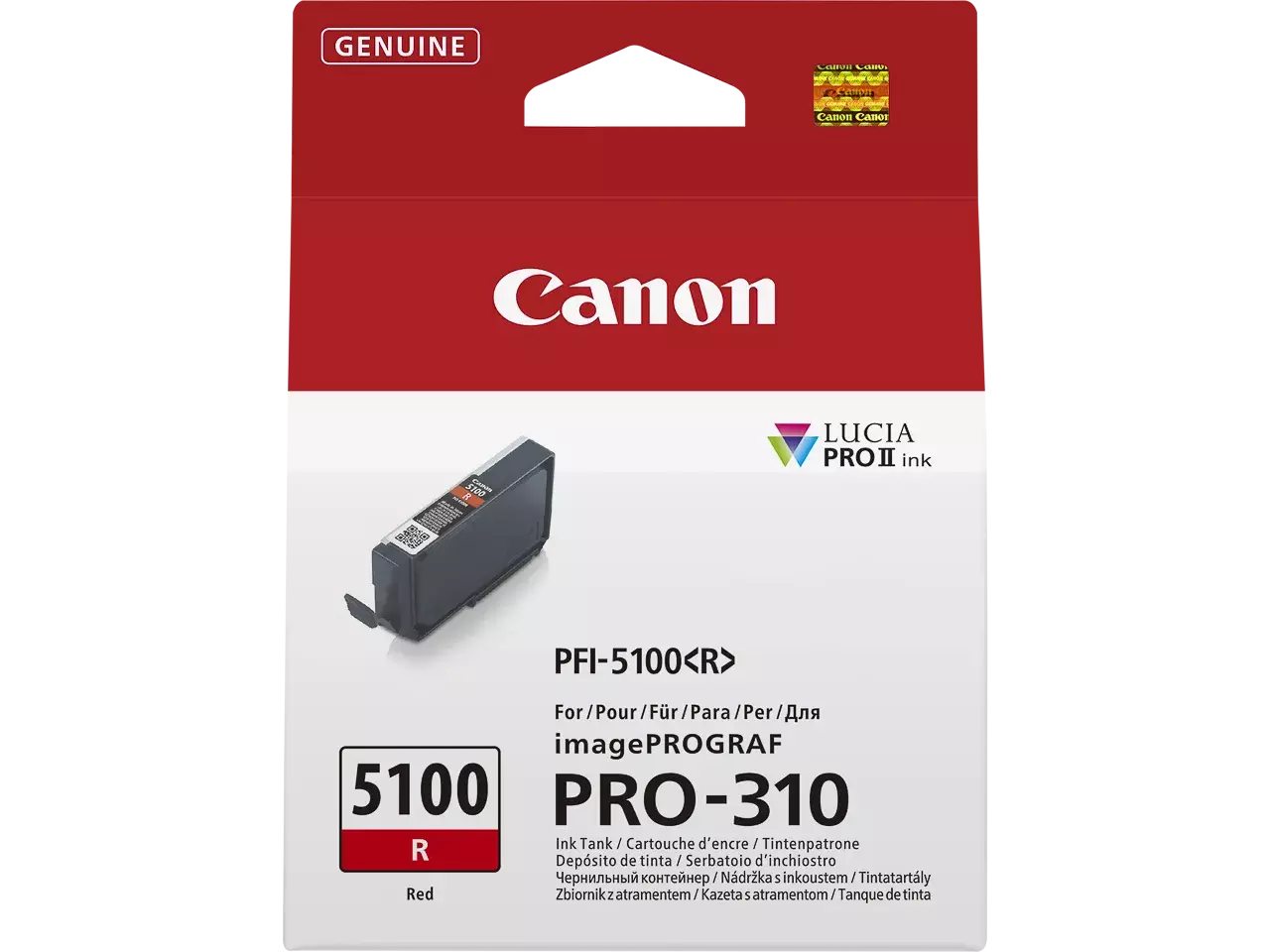 170008441221.webp 6958C001 CANON PFI5100R IPF Inkt rood 14ml - Afbeelding 1