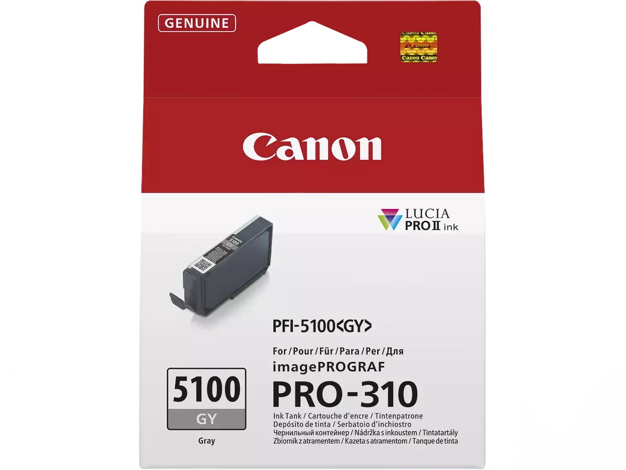 170008441222.webp 6959C001 CANON PFI5100GY IPF Inkt grijs 14ml - Afbeelding 1