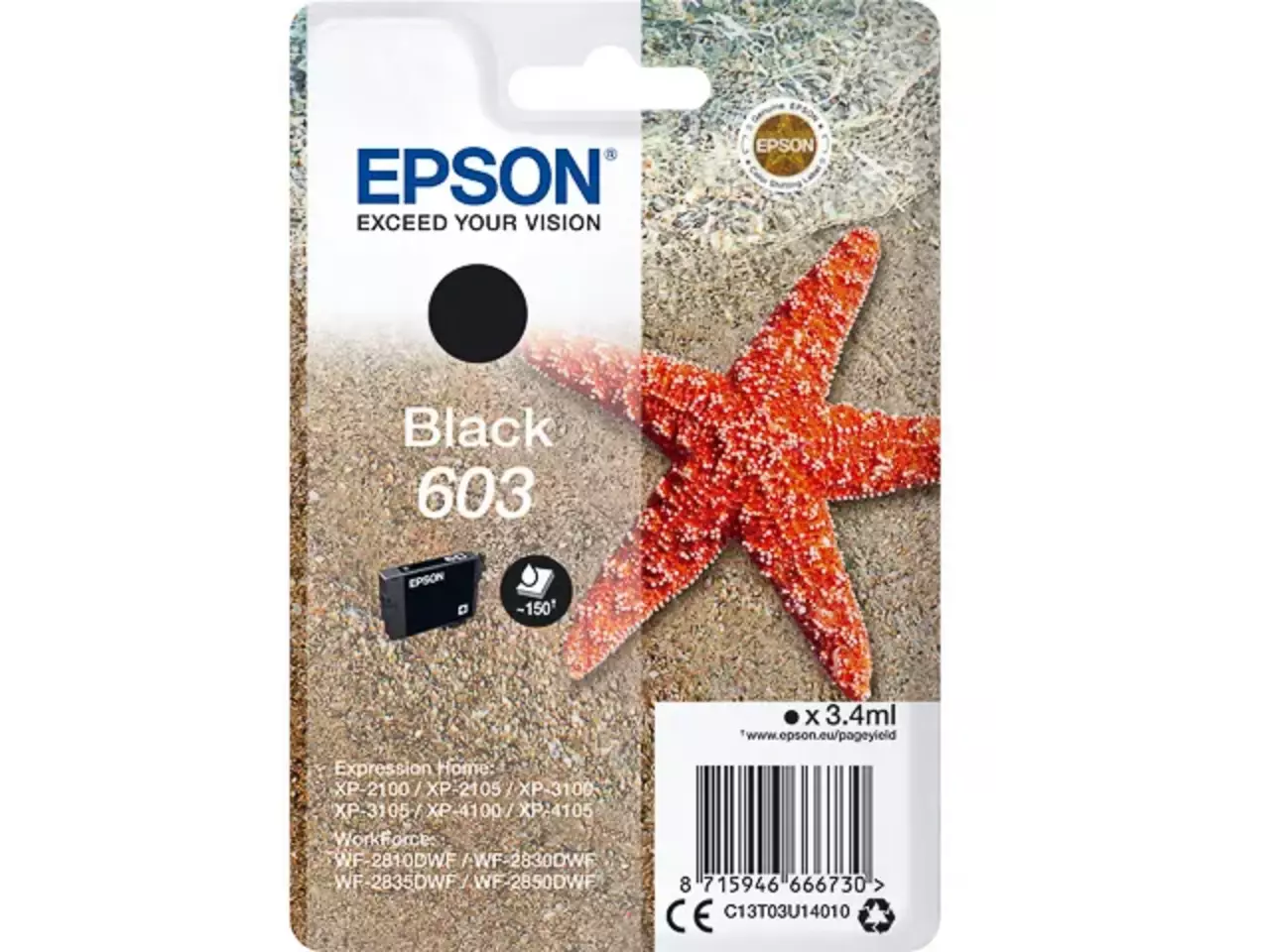 170015441529.webp C13T03U14010 EPSON 603 XP Inkt zwart ST 3,4ml - Afbeelding 1