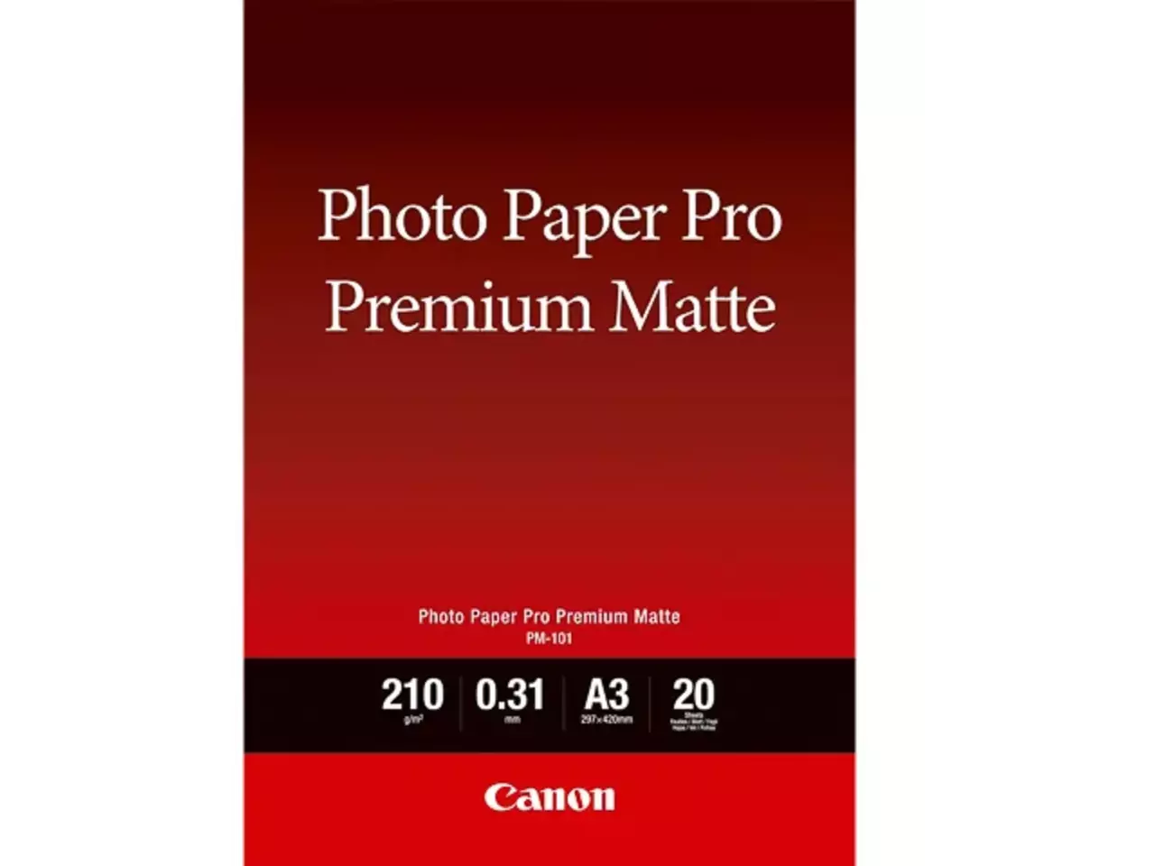 800008440083.webp 8657B006 CANON Premium Fotopapier A3 20 vel wit PM101 210gr mat - Afbeelding 1
