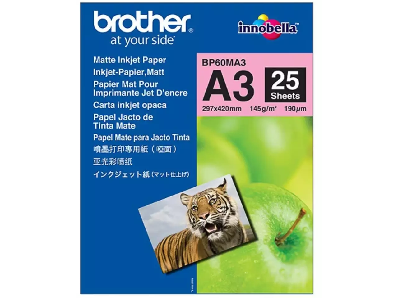 801005440001.webp BP60MA3 BROTHER Papier A3 (297x420mm) 25 vel wit 145gr mat - Afbeelding 1