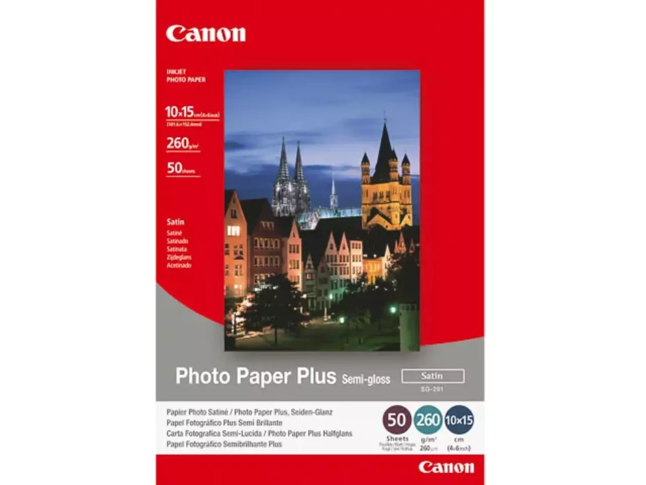 802008440081.webp 1686B015 CANON Foto kaarten 10x15cm 50 vel wit SG201 260gr satin - Afbeelding 1