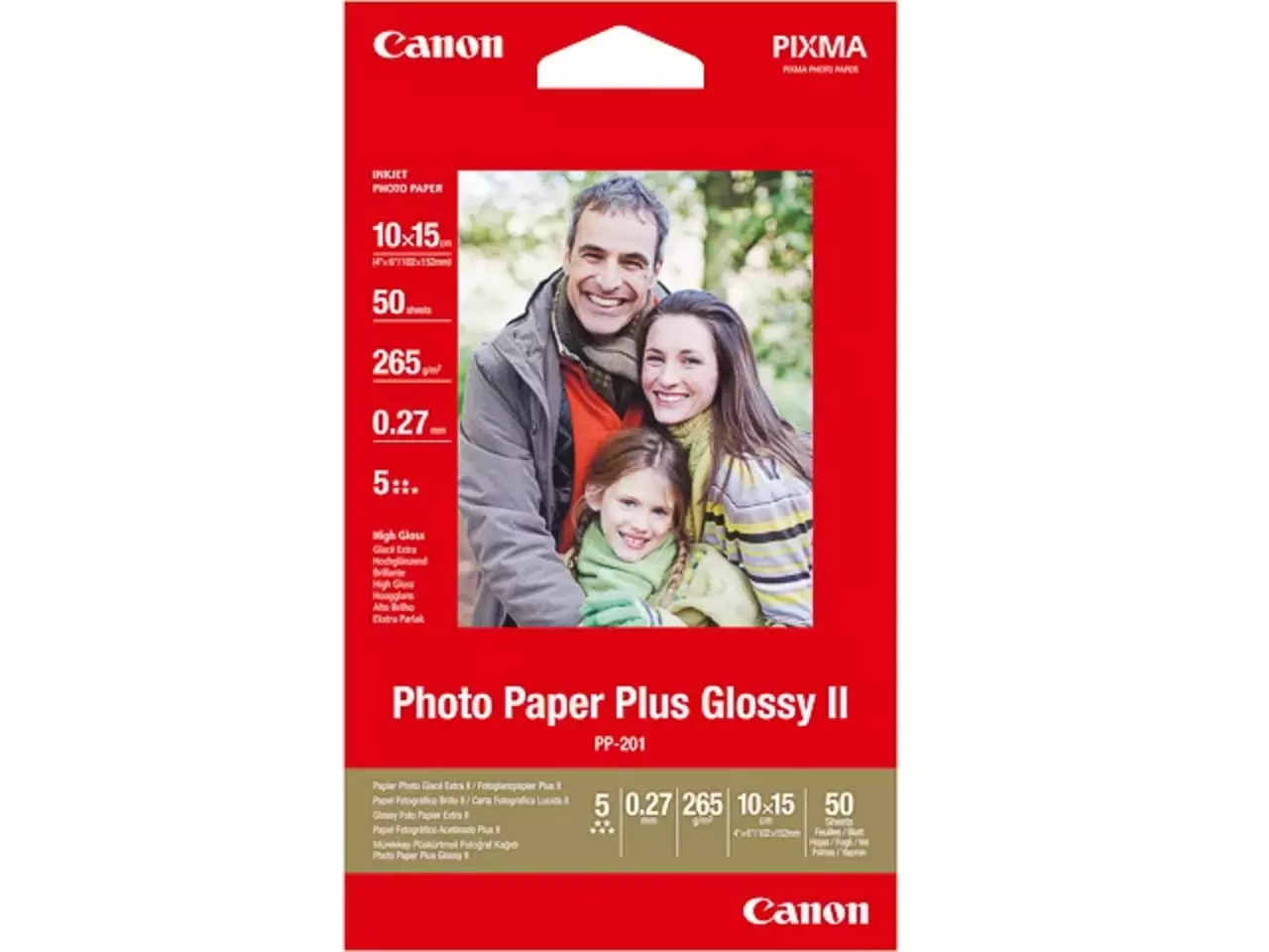 802008440104.webp 2311B003 CANON Fotopapier 10x15cm 50vel wit PP201 260gr glossy - Afbeelding 1