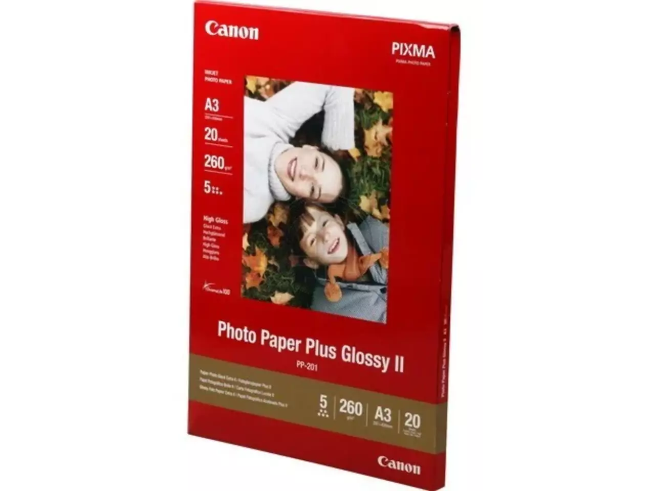 802008440109.webp 2311B020 CANON Fotopapier A3 (297x420mm) 20vel wit PP201 260gr glossy - Afbeelding 1