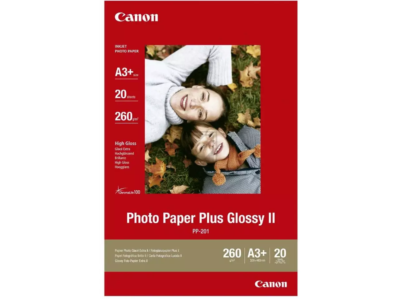 802008440110.webp 2311B021 CANON Fotopapier A3+ (330x483mm) 20vel wit PP201 270gr - Afbeelding 1