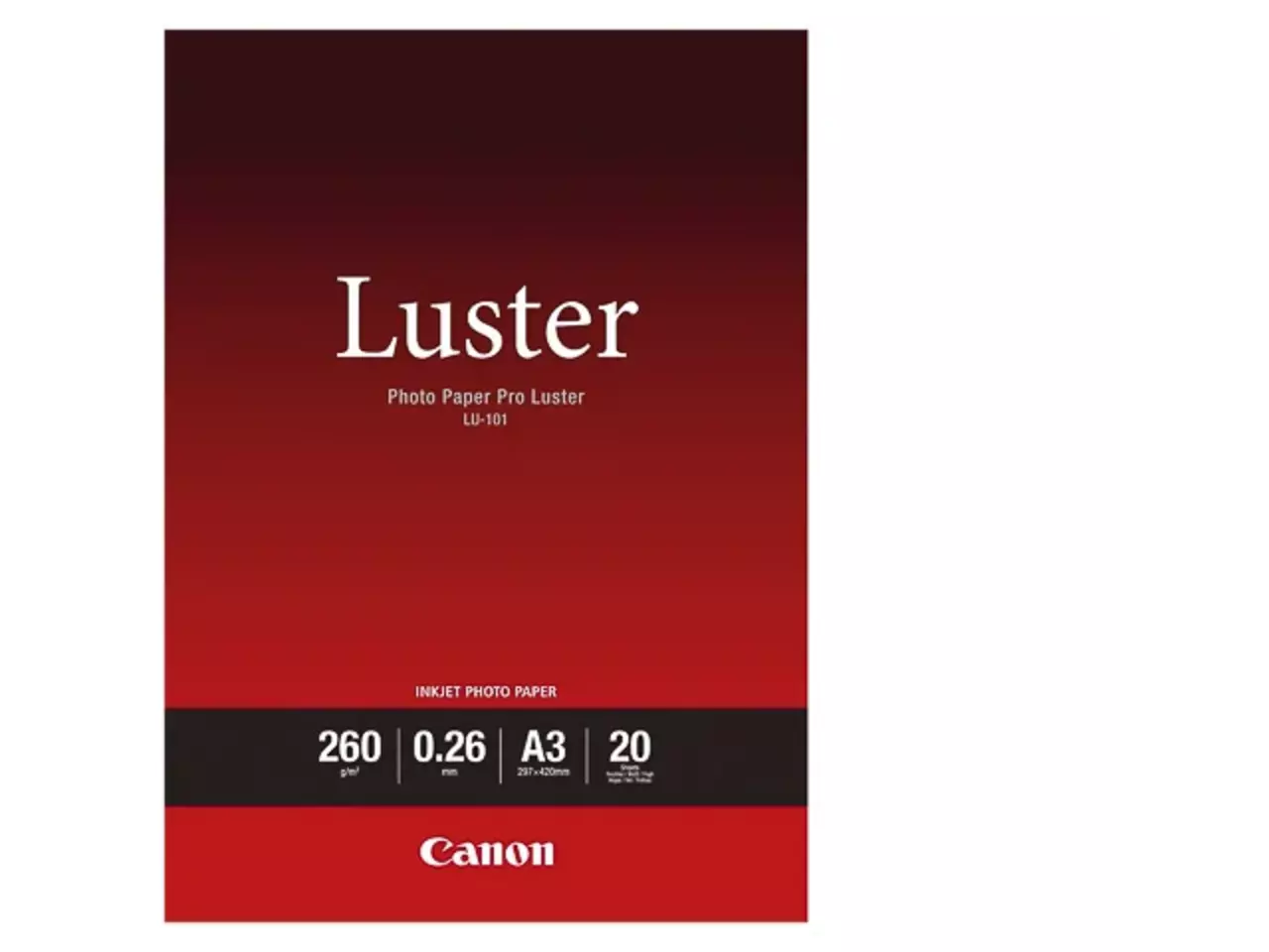802008440116.webp 6211B007 CANON Fotopapier A3 (297x420mm) 20vel wit LU101 260gr - Afbeelding 1