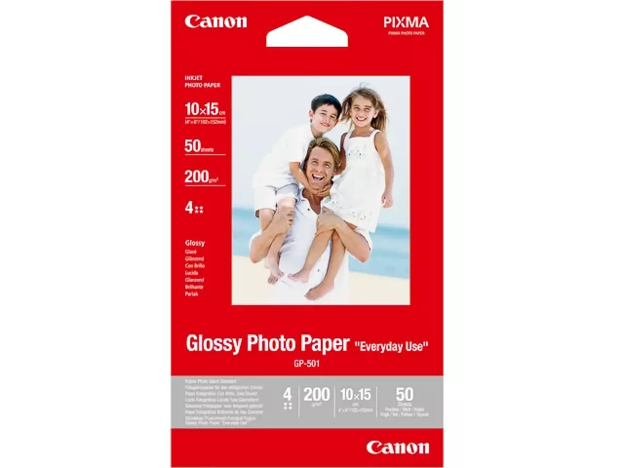802008440127.webp 0775B081 CANON Fotopapier 10x15cm 50vel wit GP501 200gr glossy - Afbeelding 1