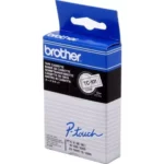 TC101 BROTHER PT Labeltape 12mm helder zwart 7,7 meter gelamineerd