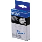TCM91 BROTHER PT Labeltape 9mm helder mat zwart 7,7 meter gelamineerd