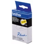 TC601 BROTHER PT Labeltape 12mm geel zwart 7,7 meter gelamineerd