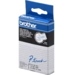 TC293 BROTHER PT Labeltape 9mm helder mat zwart 7,7 meter gelamineerd
