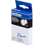 TC202 BROTHER PT Labeltape 12mm wit rood 7,7 meter gelamineerd