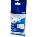 MK231BZ BROTHER PT Labeltape 12mm wit zwart 8 meter niet gelamineerd