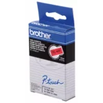 TC401 BROTHER PT Labeltape 12mm rood zwart 7,7 meter gelamineerd