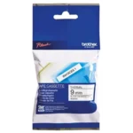 MK221BZ BROTHER PT Labeltape 9mm wit zwart 8 meter niet gelamineerd