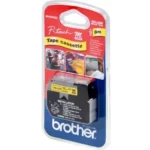 MK631BZ BROTHER PT Labeltape 12mm geel zwart 8 meter niet gelamineerd