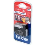 MK233BZ BROTHER PT Labeltape 12mm wit blauw 8 meter niet gelamineerd