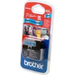 MK531BZ BROTHER PT Labeltape 12mm blauw zwart 8 meter niet gelamineerd