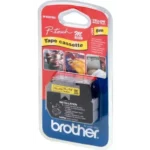 MK621BZ BROTHER PT Labeltape 9mm geel zwart 8 meter niet gelamineerd