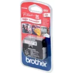 MK222BZ BROTHER PT Labeltape 9mm wit rood 8 meter niet gelamineerd