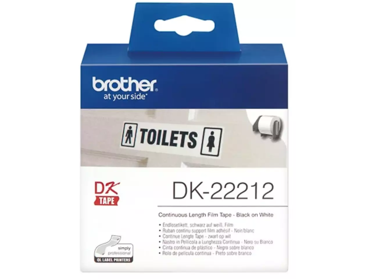 914005440483.webp DK22212 BROTHER QL550 Etiketrol 62mm wit zwart 15,24 meter permanent - Afbeelding 1