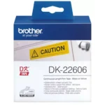 DK22606 BROTHER QL550 Etiketrol 62mm geel zwart 15,24 meter permanent